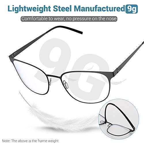 Avoalre Gafas Lectura Transparentes Hombre/Mujer Gafas Anti Luz Azul Gafas para Ordenador Gaming PC Officina Video Juegos Tele DVD Gafas de Sol Unisexo- Negro