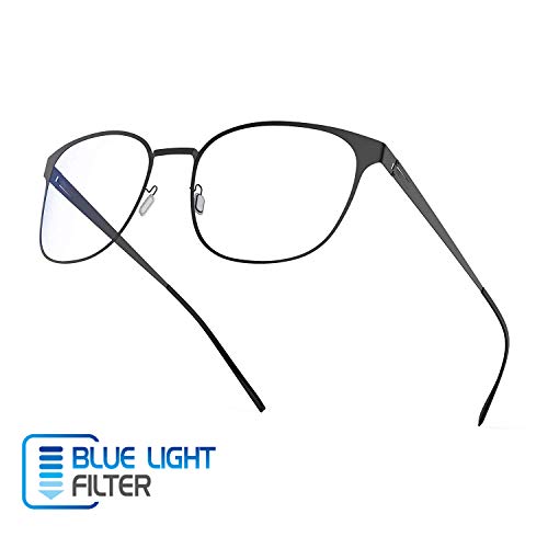 Avoalre Gafas Lectura Transparentes Hombre/Mujer Gafas Anti Luz Azul Gafas para Ordenador Gaming PC Officina Video Juegos Tele DVD Gafas de Sol Unisexo- Negro