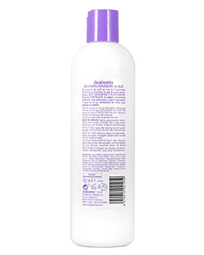 Babaria Acondicionador Capilar de Ajo Fortalecedor - 400 ml, Blanco (8410412021050)