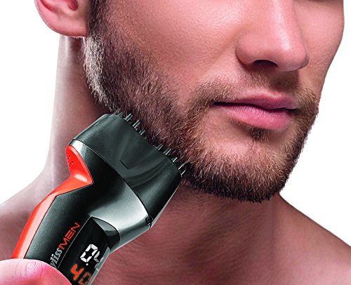 BaByliss Le Beard Designer SH510E - Barbero, cuchillas con recubrimiento de titanio, doble corte multidireccional, color negro y naranja