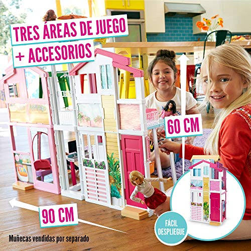 Barbie - Supercasa - casa muñecas, regalo para niñas y niños 3-9 años (Mattel DLY32)