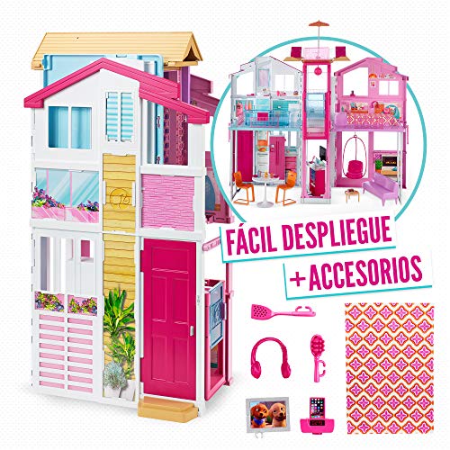 Barbie - Supercasa - casa muñecas, regalo para niñas y niños 3-9 años (Mattel DLY32)