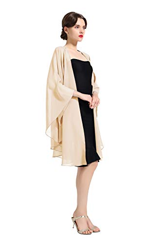 BEAUTELICATE - Chal largo de gasa, 25 colores Beige champán talla única