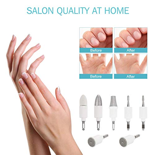 BEAUTURAL Kit de Manicura y Pedicura Eléctrico Profesional, Potente Lima Manicura Pulidora para Uñas con 7 Piezas Accesorios, Sistema de pulido para las uñas, Enchufado con cables