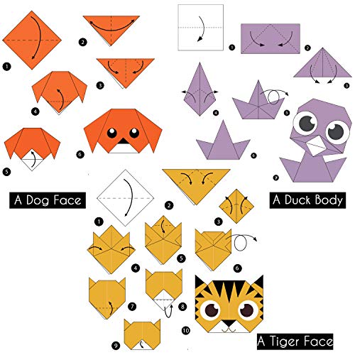 Belle Vous Papel de Origami (1100 Hojas) - 15 x 15cm – Set Papel Doble Lado en 10 Colores Llamativos - Papel Papiroflexia Fácil Plegado– Papel Cuadrado Origami Kit Manualidades Niños, Estudiantes