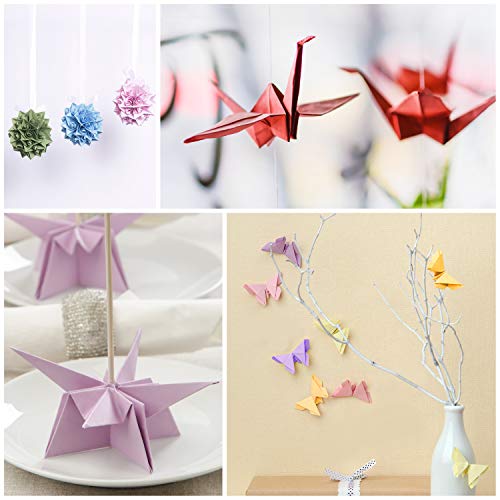 Belle Vous Papel de Origami (1100 Hojas) - 15 x 15cm – Set Papel Doble Lado en 10 Colores Llamativos - Papel Papiroflexia Fácil Plegado– Papel Cuadrado Origami Kit Manualidades Niños, Estudiantes