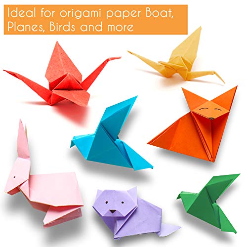 Belle Vous Papel de Origami (1100 Hojas) - 15 x 15cm – Set Papel Doble Lado en 10 Colores Llamativos - Papel Papiroflexia Fácil Plegado– Papel Cuadrado Origami Kit Manualidades Niños, Estudiantes