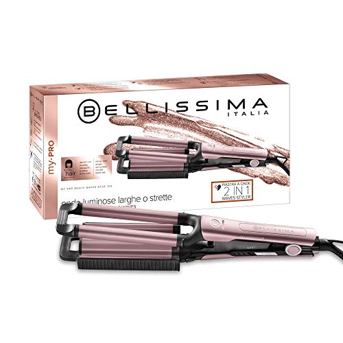 Bellissima GT20 10 My Pro Beach Waves - Plancha para Hacer Ondas Anchas y Estrechas, 3 Niveles Temperaturas, Placas Revestidas de Cerámica