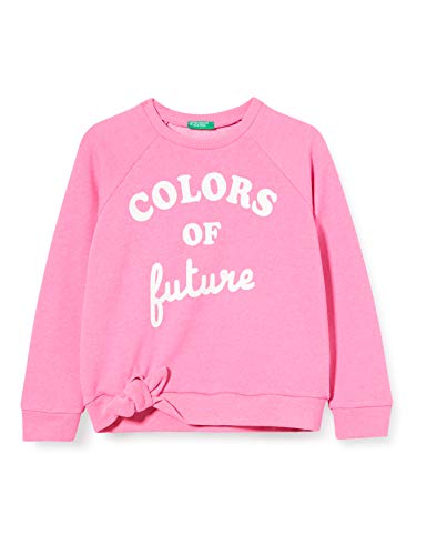 Benetton Felpa Sudadera, Rosa (Sugar Plum 40j), 104 (Talla del Fabricante: XX) para Niñas