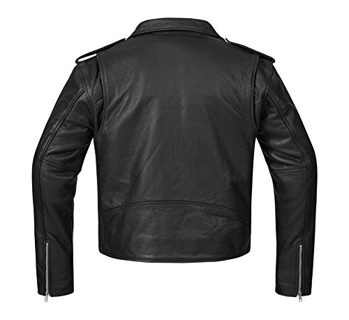 Bohmberg Premium- Chaqueta pesada de motociclista 100% cuero duradero para hombre - XL