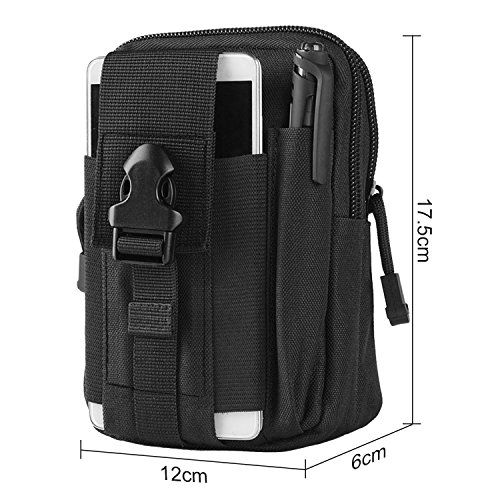 Bolsa de Cintura Táctica de Molle EDC, Bolsa Compacta de Estilo Militar, con Sistema de MOLLE , Riñonera Militar Hombre para Escalada Senderismo Camping Deporte al Aire Libre