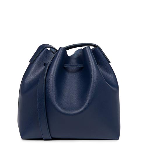 Bolso bombonera Lancaster Pur en piel saffiano azul oscuro