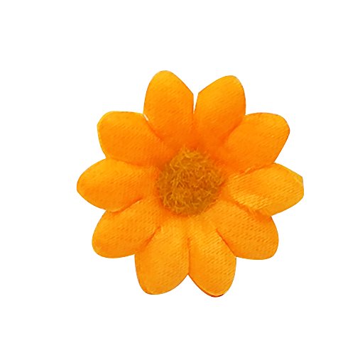 Bornfeel Margarita Artificial 100 Piezas Gerbera artificial Adorno para Oficina Casa Manualidades Bodas Fiestas Tela Naranja 3.8 x 3.8 x 2 cm