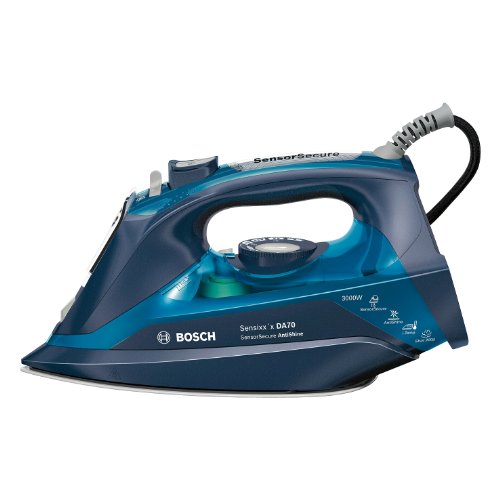 Bosch TDA703021A, Plancha de Vapor, 3000W, Vapor Constante 50 g/min, Cerámica, Color Azul