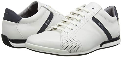 BOSS Saturn_lowp_lux4, Zapatillas para Hombre, Blanco (White 100), 43 EU