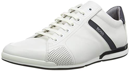 BOSS Saturn_lowp_lux4, Zapatillas para Hombre, Blanco (White 100), 43 EU