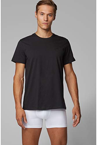 BOSS T-shirt Rn 2p Co Camiseta, Negro (Black 1), Small (Pack de 2) para Hombre