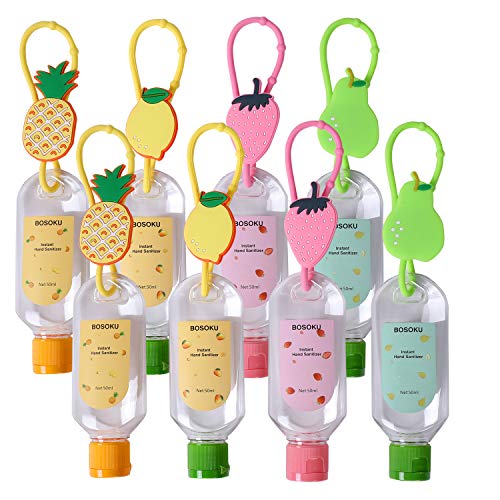 Botellas de viaje portátil llavero titulares de frutas 50 ml contenedores vacíos recargables perfectos para que los niños lleven desinfectante de mano