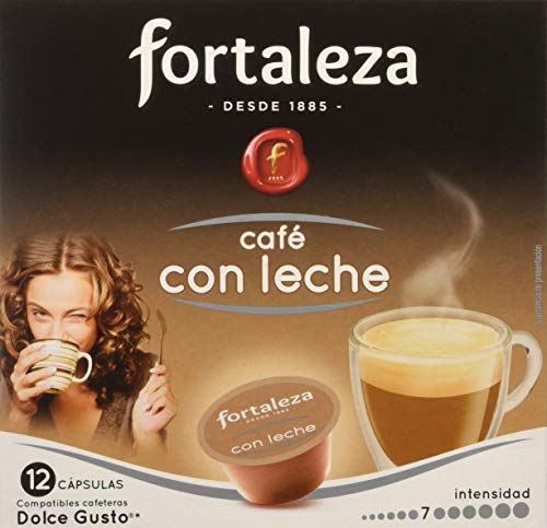 Café FORTALEZA - Cápsulas de Café Con Leche Compatibles con Dolce Gusto - Pack 3 x 12 - Total 36 cápsulas