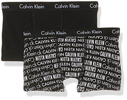 Calvin Klein 2pk Trunk Bóxer, Negro (Black Pr 002), 140-152 (Talla del fabricante: 10-12) (Pack de 2) para Niños