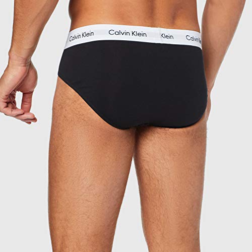 Calvin Klein 3P Hip Brief, Calzoncillos para Hombre (3 unidades), Negro (Black), X-Large