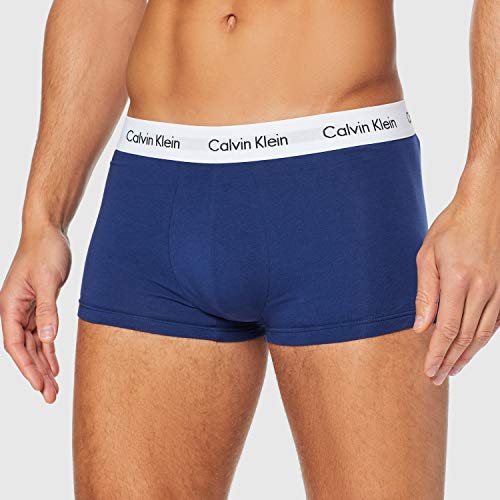 Calvin Klein 3p Low Rise Trunk Bóxer, Multicolor (White/Red/Navy), M (Pack de 3) para Hombre