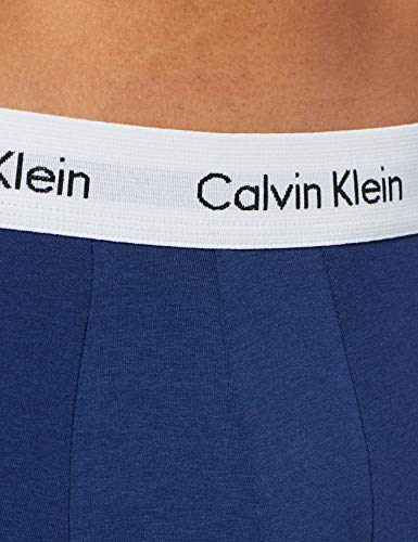 Calvin Klein 3p Low Rise Trunk Bóxer, Multicolor (White/Red/Navy), M (Pack de 3) para Hombre