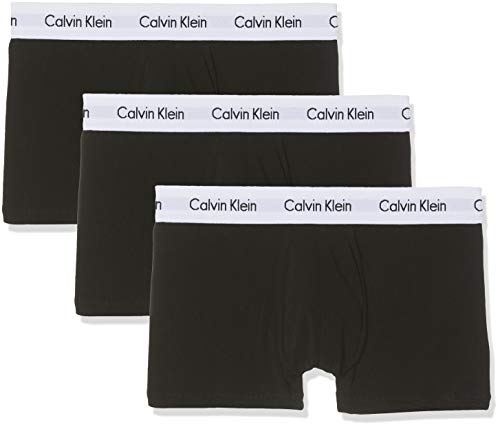 Calvin Klein 3p Low Rise Trunk Bóxer, Schwarz (Black 001), S (Pack de 3) para Hombre