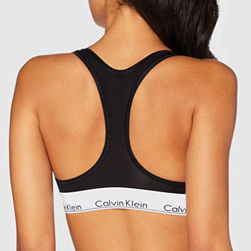 Calvin Klein Bralette Sujetador de triángulo, Negro (BLACK 001), XS para Mujer