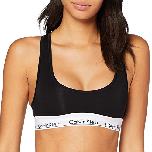 Calvin Klein Bralette Sujetador de triángulo, Negro (BLACK 001), XS para Mujer