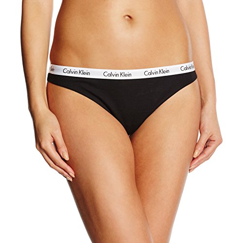 Calvin Klein Carousel-Thong Bragas, Negro (black 001), Small para Mujer