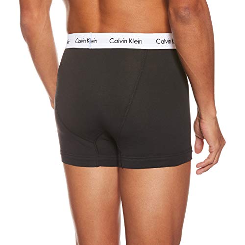 Calvin Klein Hombre - Pack de 3 bóxers de tiro medio - Cotton Stretch, Negro, L, (Pack de 3)