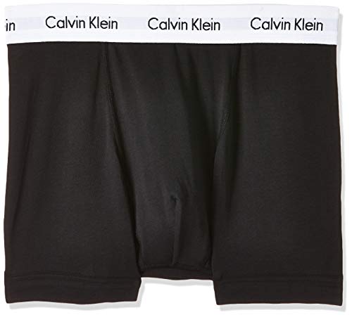 Calvin Klein Hombre - Pack de 3 bóxers de tiro medio - Cotton Stretch, Negro, L, (Pack de 3)