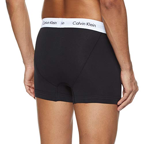 Calvin Klein Hombre - Pack de 3 bóxers de tiro medio - Cotton Stretch, Negro, M, (Pack de 3)