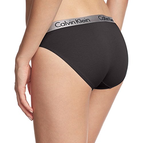 Calvin Klein Radiant Cotton-Bikini Lencería, Negro (Black 001), Large para Mujer