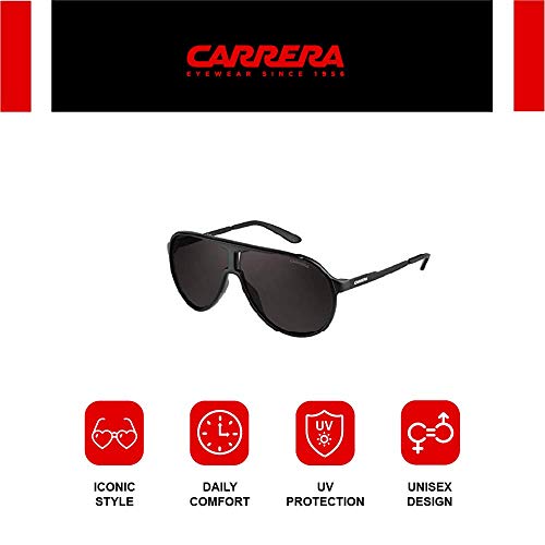 Carrera NEW CHAMPION NR GUY Gafas de sol, Negro (Black Matte/Brown Grey), 62 Unisex-Adulto