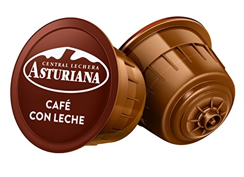 Central Lechera Asturiana Cápsulas de Café con Leche - 4 Paquetes de 16 Cápsulas - Total: 64 Cápsulas