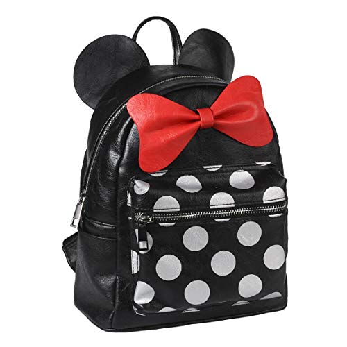 Cerdá Mochila Casual Moda Polipiel Minnie, Negro, 25 cm