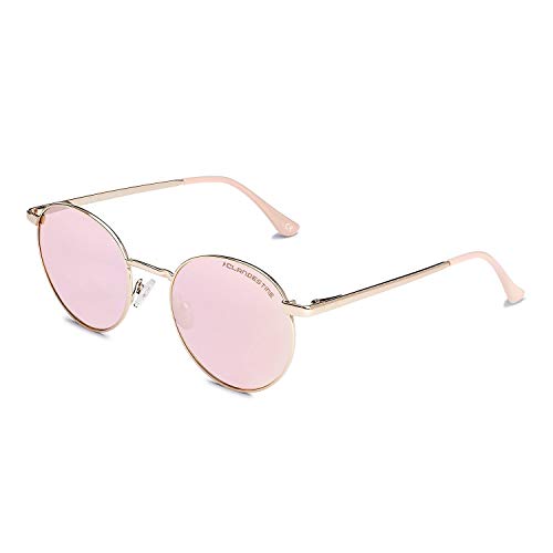 CLANDESTINE Orbita Gold Rose - Gafas de Sol de Nylon HD para Hombre & Mujer