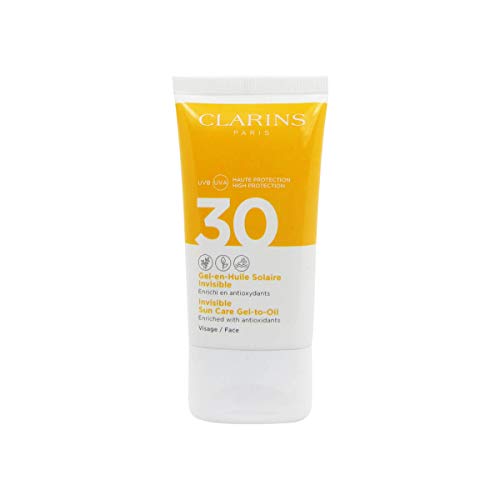 Clarins 57932 Solucion Rostro Gel Aceite Solar Invisible Alta Protecction Uvb 30 Uva, 50 ml