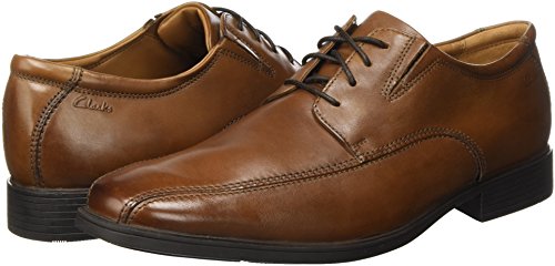 Clarks Tilden Walk, Zapatos de Cordones Derby, Marrón (Dark Tan Leather-), 41.5 EU