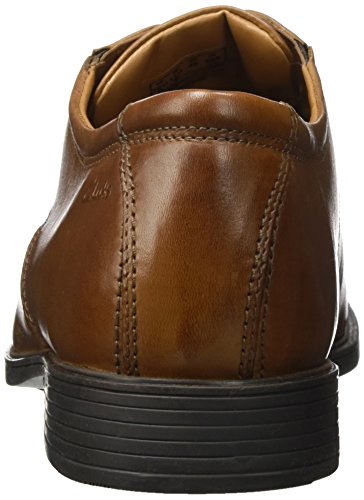 Clarks Tilden Walk, Zapatos de Cordones Derby, Marrón (Dark Tan Leather-), 41.5 EU