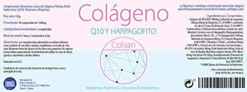 Colágeno Con Magnesio |Vitamina C|Ácido Hialurónico + Q10 |Cúrcuma|Hárpago| Vitamina D3 |Suplemento Para Una Piel Radiante y Un Buen Mantenimiento las Articulaciones| 90 COMP