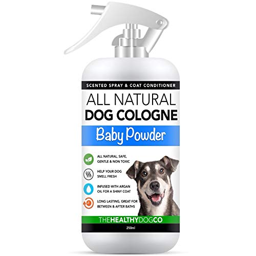 Colonia Para Perros en Espray Completamente Natural / Perfume en Espray Para Perros | Talco Para Bebés | Desodorante, Desenredante y Acondicionador del Pelaje en Espray Para Perros | 250 ml