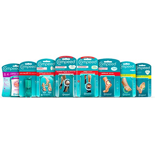 COMPEED Ampollas Medianas, 10 Apósitos Hidrocoloides - Pack de 2 (Total 20), Cuidado de Pies, Cura más rápido, Dimensiones: 4,2 cm x 6,8 cm