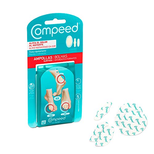 COMPEED Ampollas Surtido, 5 Apósitos Hidrocoloides - Pack de 2 (Total 10), Cuidado de Pies, Cura más rápido