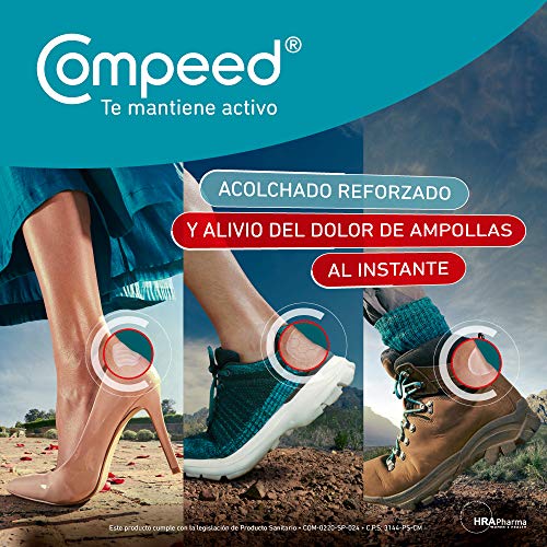 COMPEED Callos Protección - Medianos, 10 Apósitos Hidrocoloides - Pack de 2 (Total 20), Cuidado de Pies, Elimina de forma rápida y natural, Dimensiones: 1,7 cm x 6,0 cm