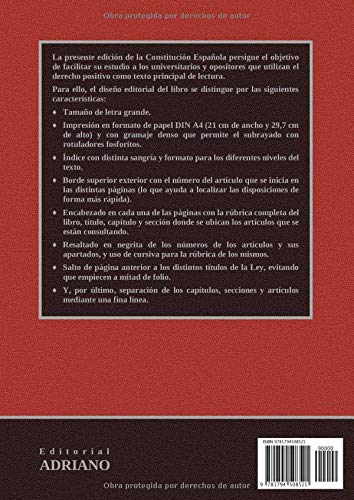 Constitución Española: Actualizada, incluyendo la última reforma recogida en la descripción