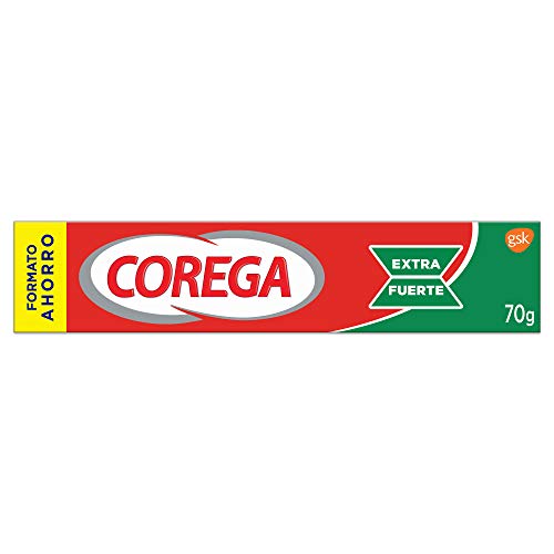 Corega - Crema Fijadora para Prótesis Dentales, Extra Fuerte, Sabor a Menta Fresca - 70 g