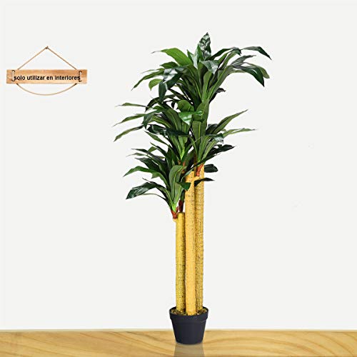 COSTWAY Árbol Artificial Altura 140cm Planta Artificial Simulación con Base para Oficina Hogar Decoración Interior